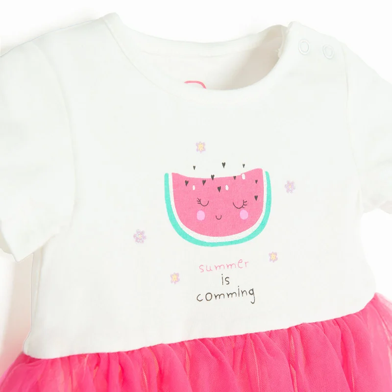 كول كلوب من سمييك بودي قطن بيج فاتح بأكمام قصيرة